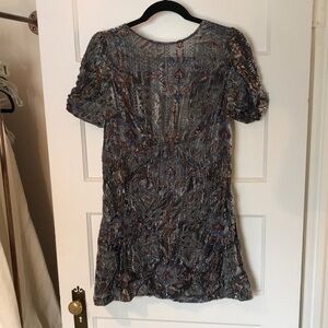 Elegant Silver and burnout velvet Dress